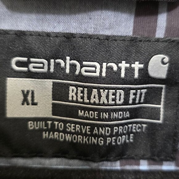 Carhartt Rugged Flex Mens Relaxed Fit Plaid Button-Up Shirt XL Blue & Brown - Picture 6 of 7